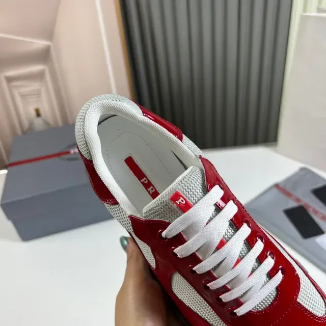 Prada Cloudbust Trainer Red and White Lifestyle Sneakers 3