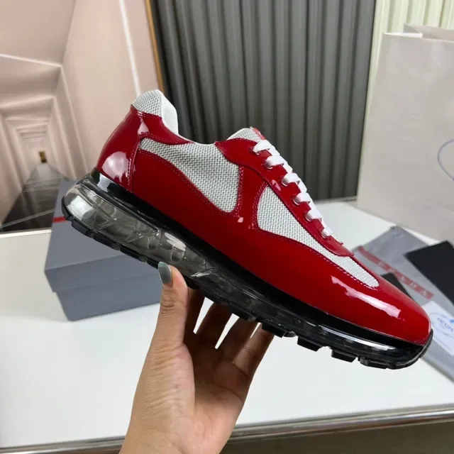 Prada Cloudbust Trainer Red and White Lifestyle Sneakers 4