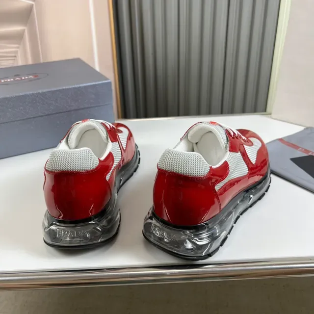 Prada Cloudbust Trainer Red and White Lifestyle Sneakers 6