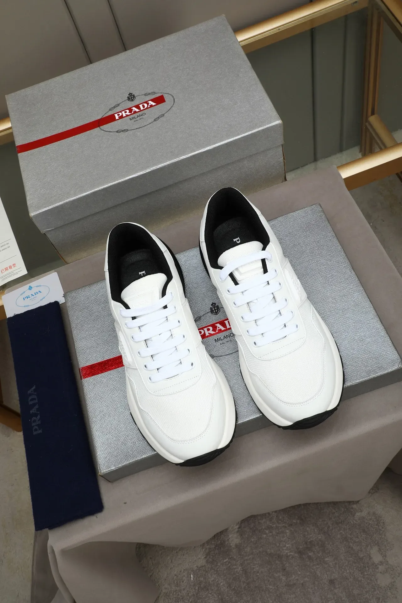 Prada Cloudbust White and Black Lifestyle Sneakers 3