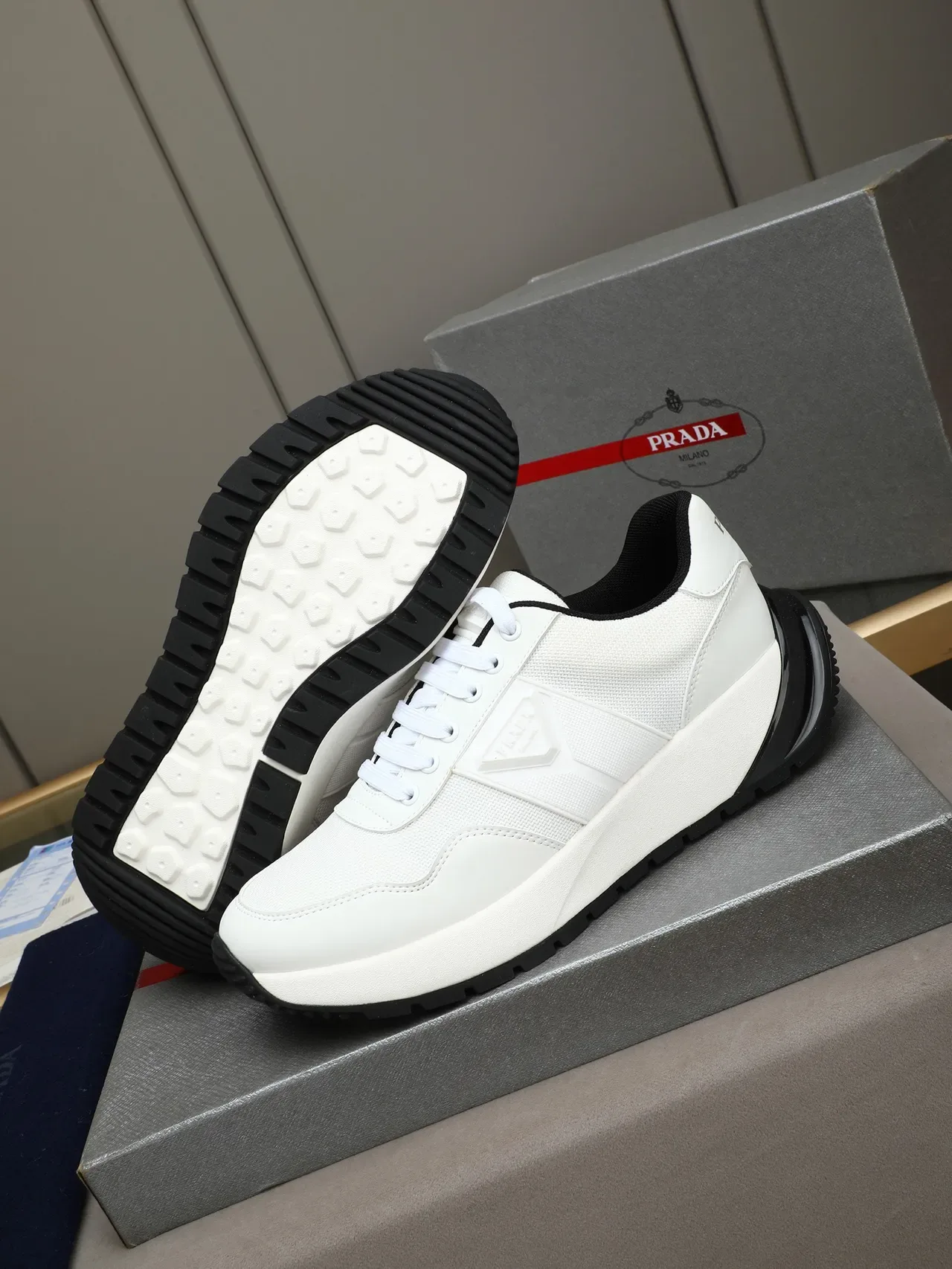 Prada Cloudbust White and Black Lifestyle Sneakers 4