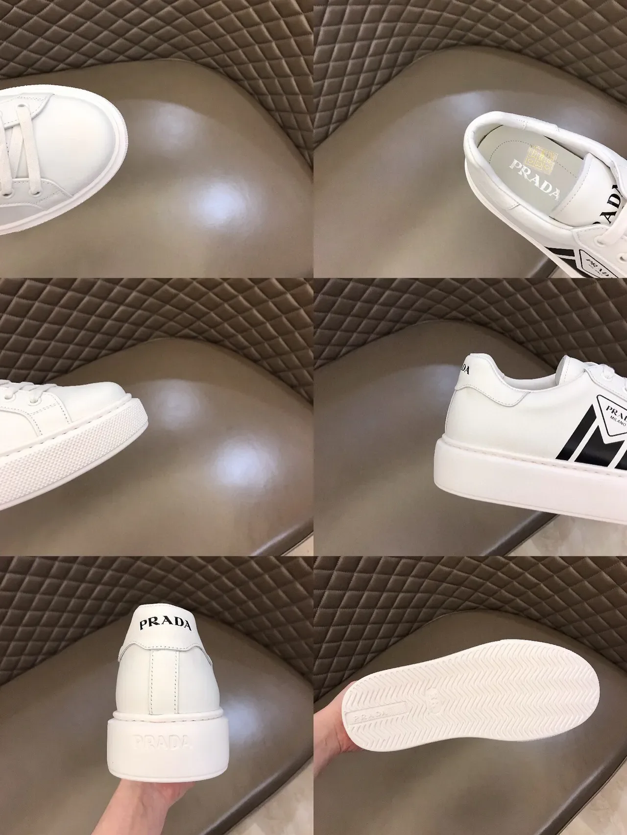 Prada Cloudbust White and Black Platform Lifestyle Sneakers 2