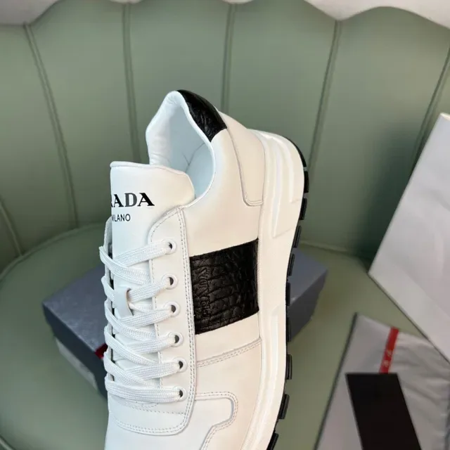 Prada Cloudbust White Black Low-Top Leather Upper Chunky Sneakers 3