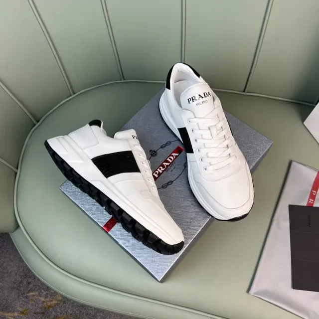 Prada Cloudbust White Black Low-Top Leather Upper Chunky Sneakers 5