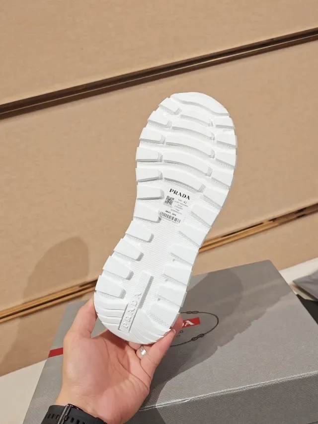 Prada Cloudbust White Leather and Mesh Chunky Sneakers 2