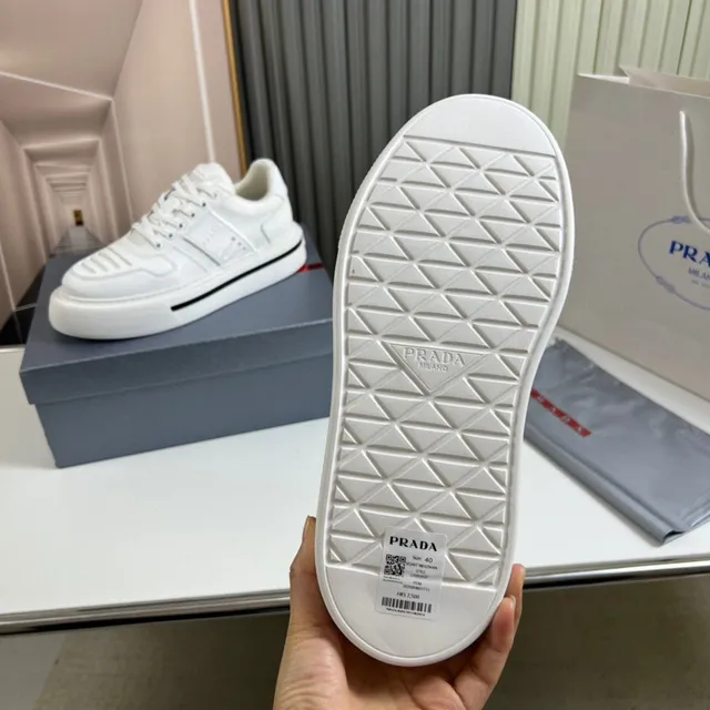 Prada Cloudbust White Leather Platform Lifestyle Sneakers 2