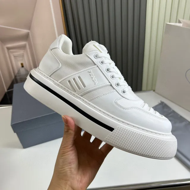 Prada Cloudbust White Leather Platform Lifestyle Sneakers 4