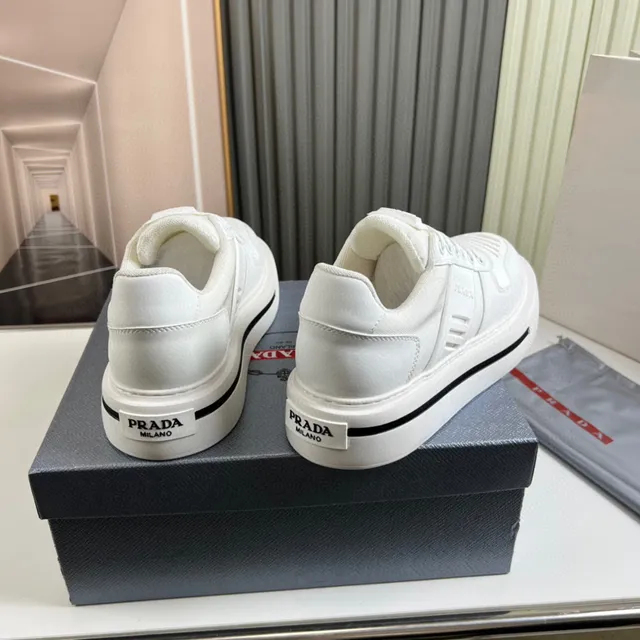 Prada Cloudbust White Leather Platform Lifestyle Sneakers 5