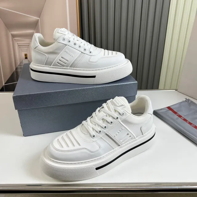 Prada Cloudbust White Leather Platform Lifestyle Sneakers 7