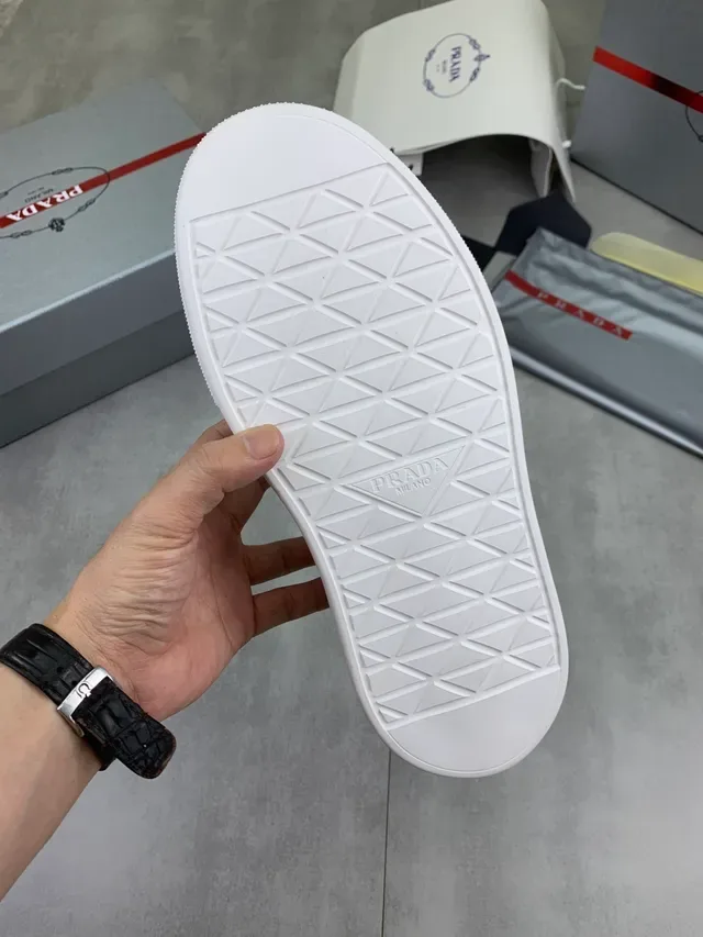 Prada Cloudbust White Leather Platform Sole Lifestyle Sneakers 2