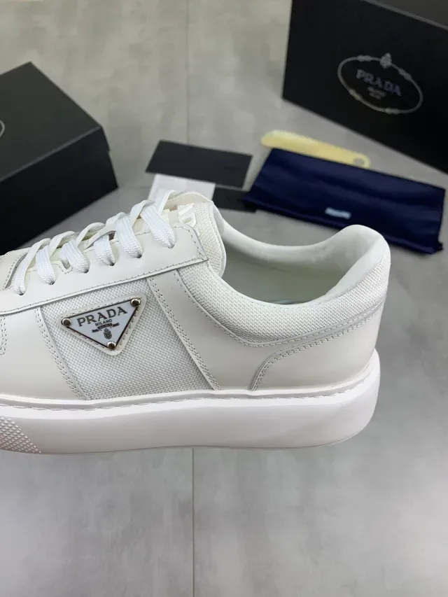 Prada Cloudbust White Low-Top Platform Sole Lifestyle Sneakers 4