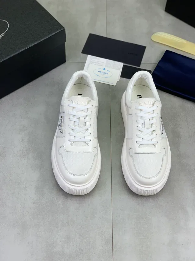 Prada Cloudbust White Low-Top Platform Sole Lifestyle Sneakers 6