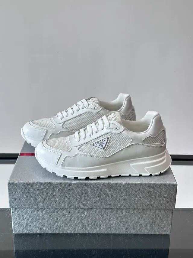 Prada Cloudbust White Mesh and Leather Chunky Sneakers 5