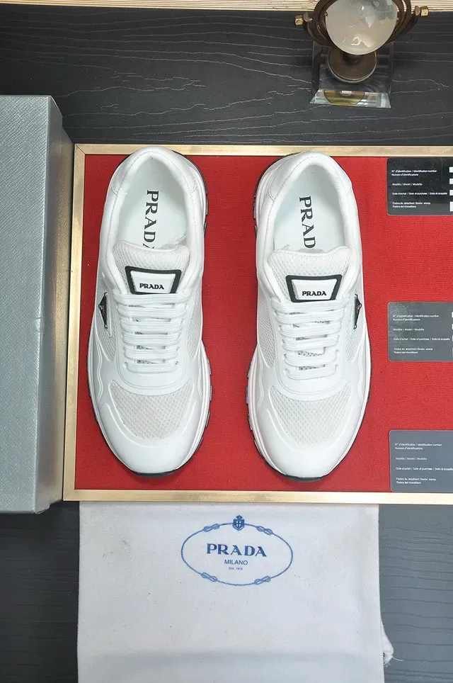 Prada Cloudbust White Mesh and Synthetic Lifestyle Sneakers 3