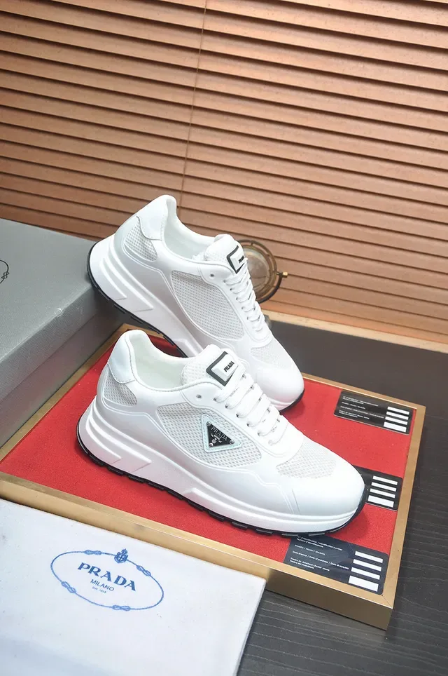 Prada Cloudbust White Mesh and Synthetic Lifestyle Sneakers 5