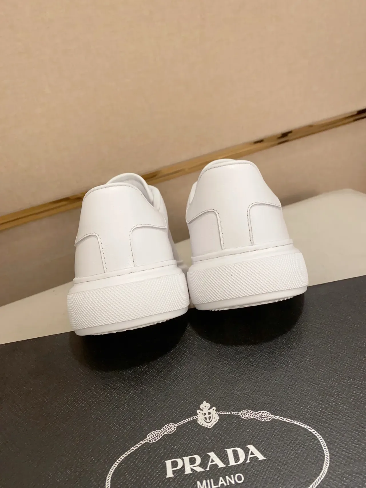 Prada Cloudbust White Red Leather Triangular Logo Plaque Lifestyle Sneakers 2