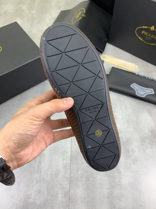 Prada Knit Mesh Perforated Brown Lifestyle Sneaker 2