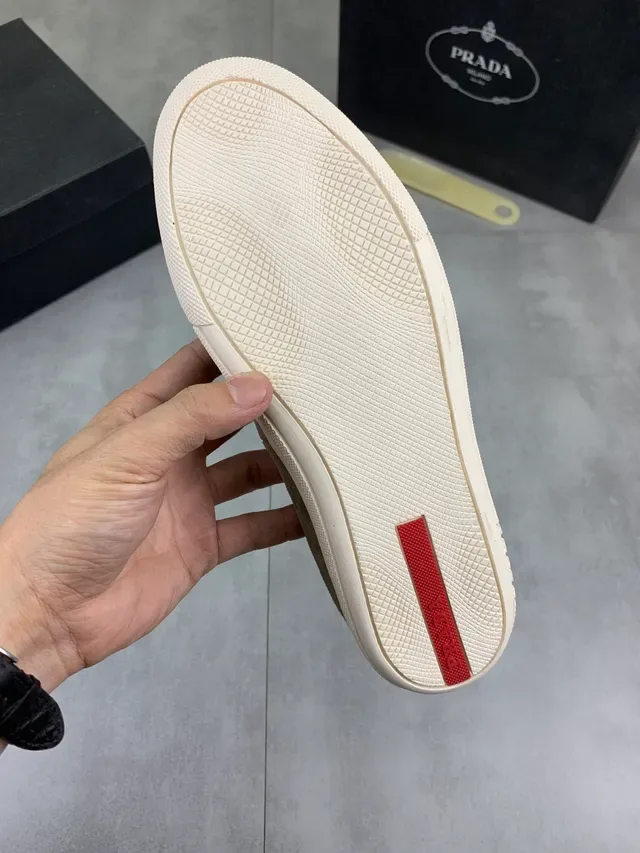 Prada Loafer Beige Army Green Slip-On Two-Tone Loafer 3