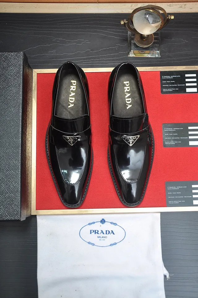 Prada Loafer Black Patent Leather Pointed Toe Loafers 2