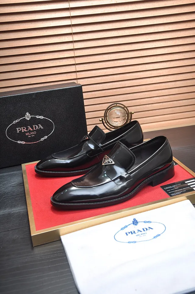 Prada Loafer Black Patent Leather Pointed Toe Loafers 4