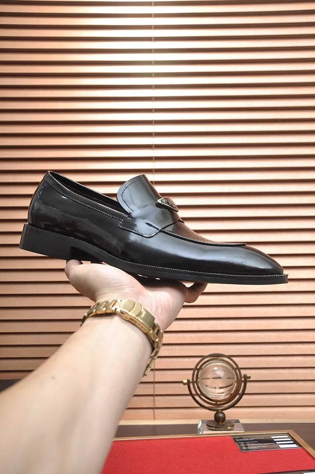 Prada Loafer Black Patent Leather Pointed Toe Loafers 5