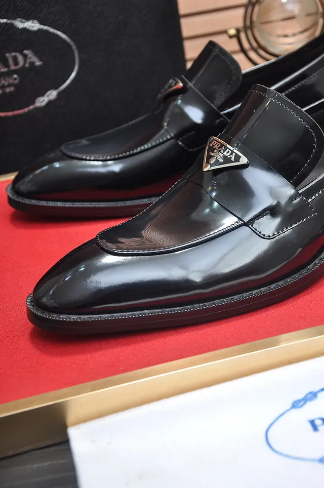 Prada Loafer Black Patent Leather Pointed Toe Loafers 8