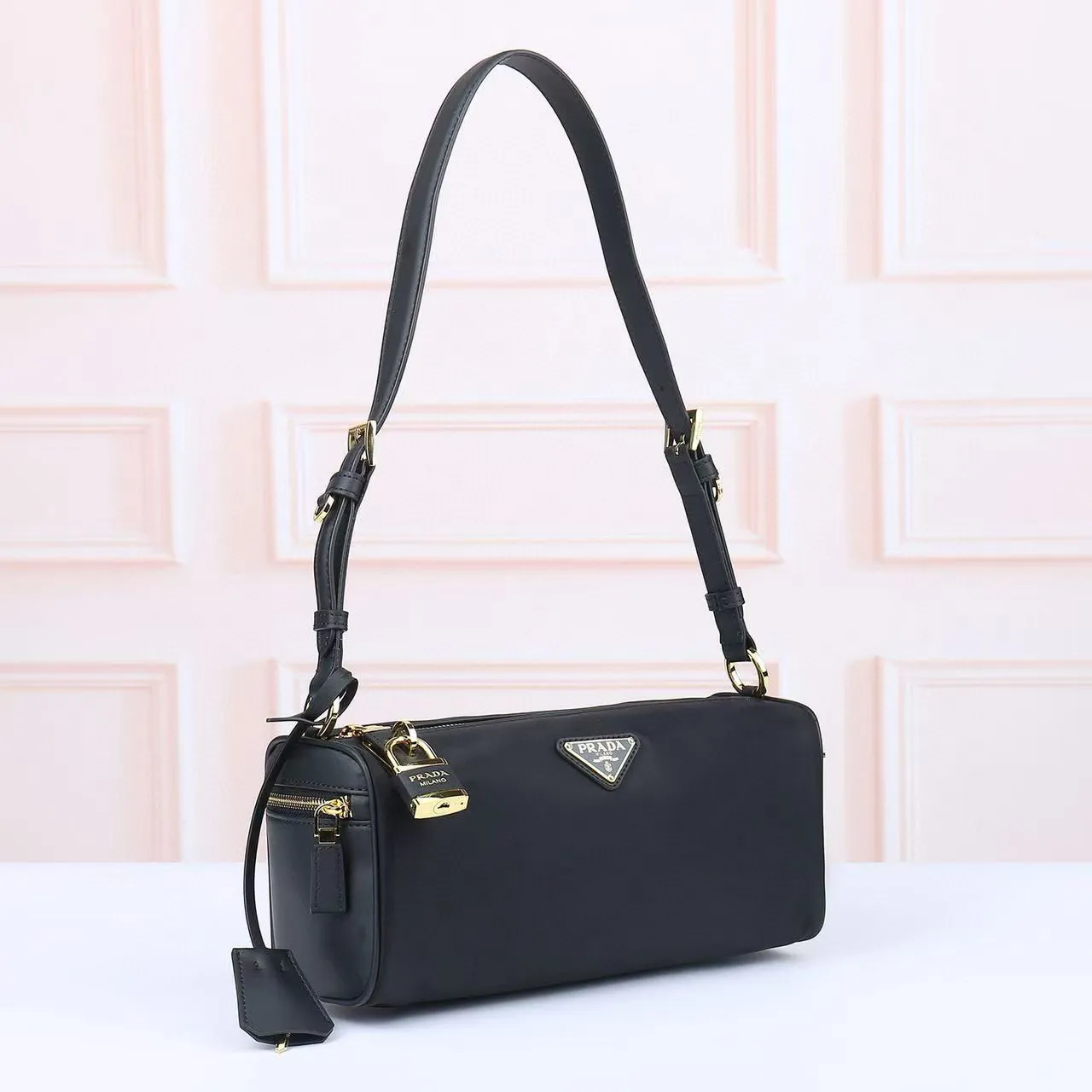 Prada Re-Edition 2005 Black Nylon Underarm Bag 9