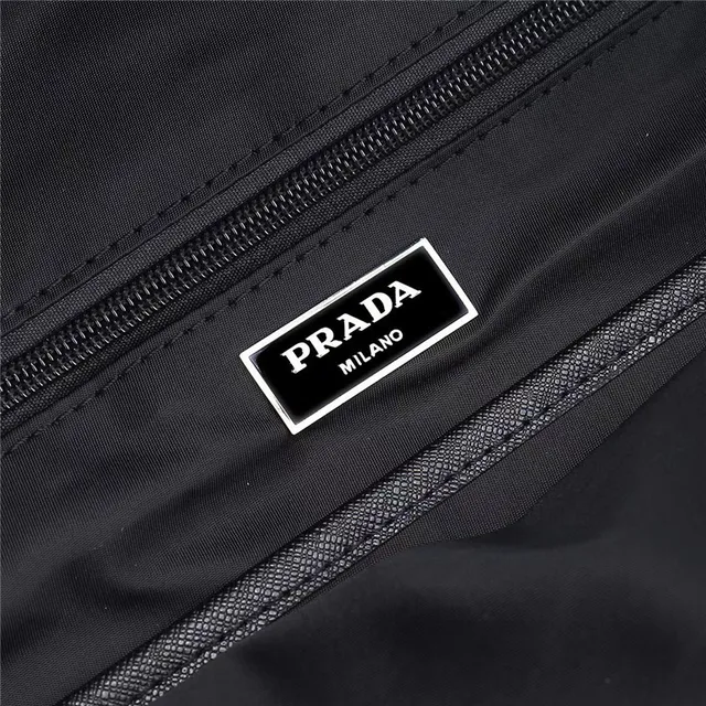 Prada Re-Nylon Black Construction Minimalist Casual Backpack 2