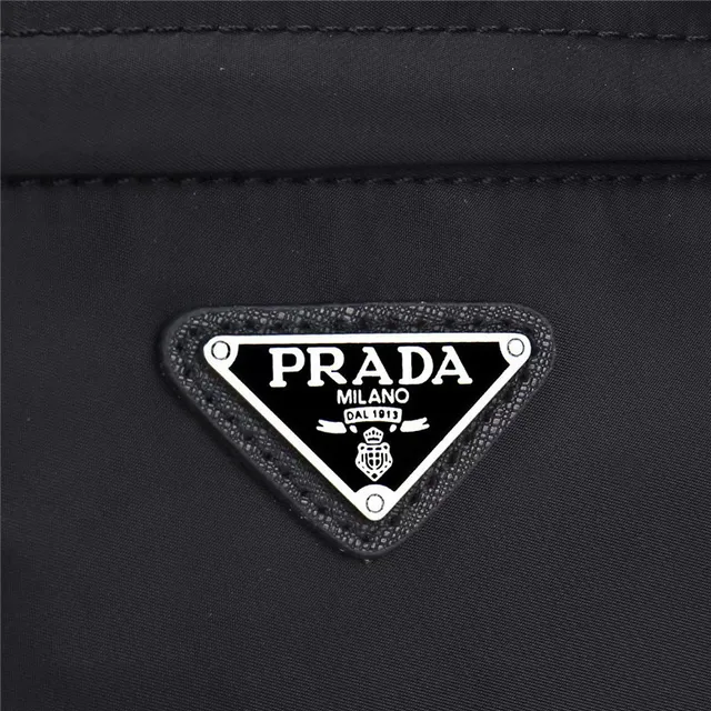 Prada Re-Nylon Black Construction Minimalist Casual Backpack 6