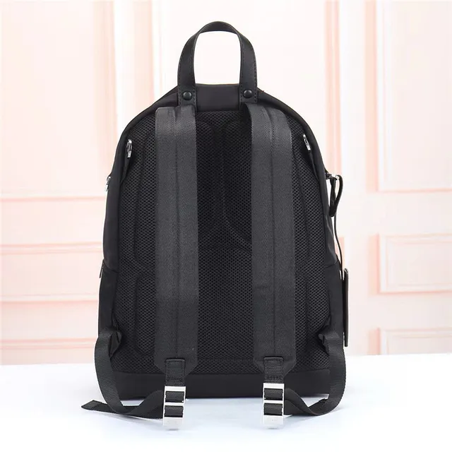 Prada Re-Nylon Black Construction Minimalist Casual Backpack 8
