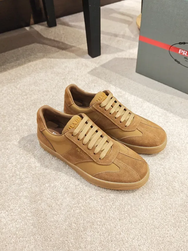 Prada Two-Tone Suede and Leather Lifestyle Sneakers 4