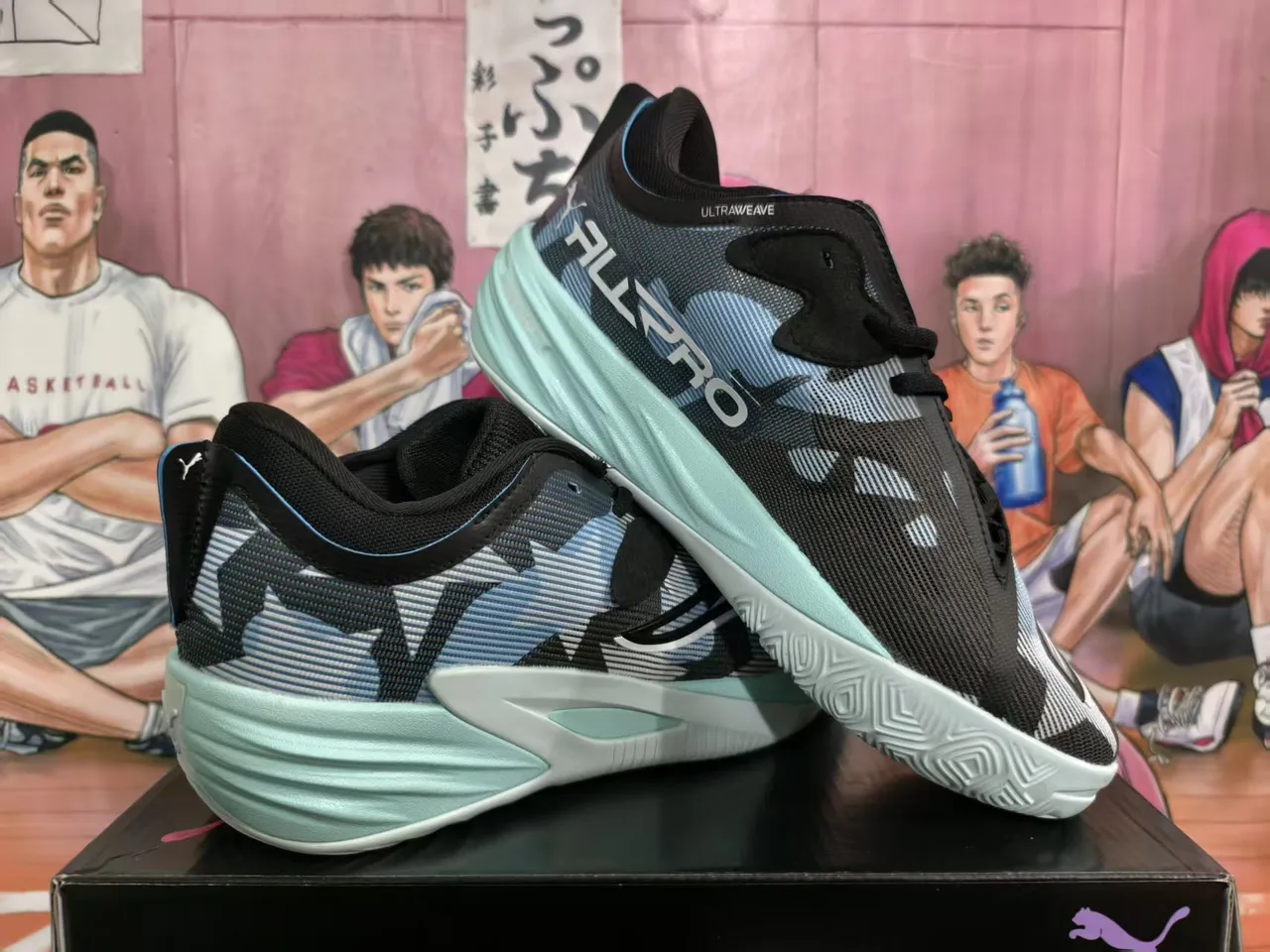 Puma ALLPRO Ultrawave Camo Black Mint Green Sapatos de basquete 2