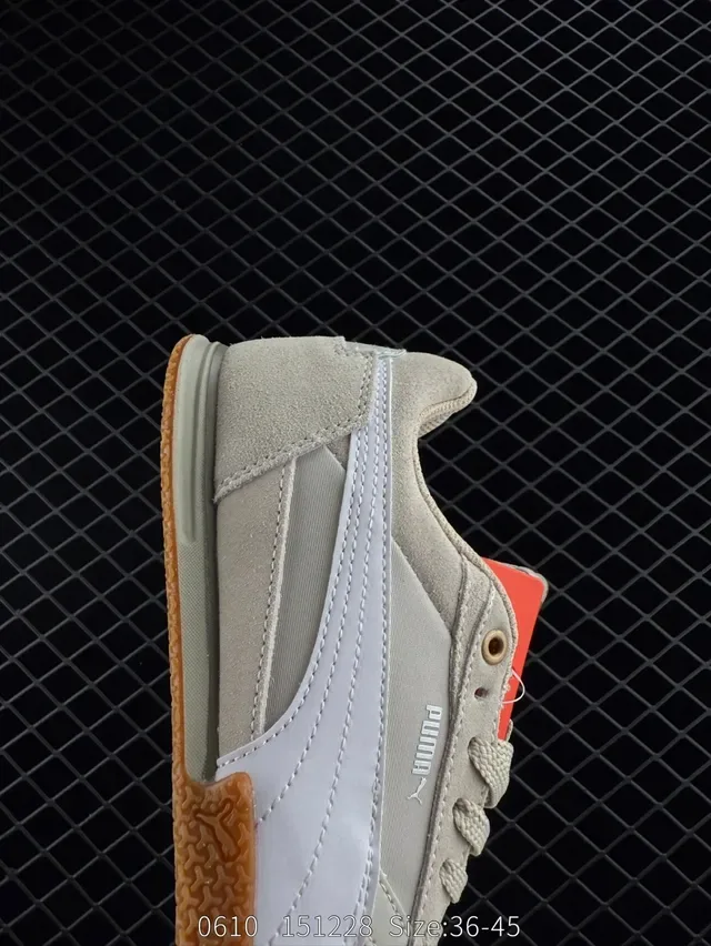 Puma Bella Donna Tênis lifestyle bege branco laranja goma 4