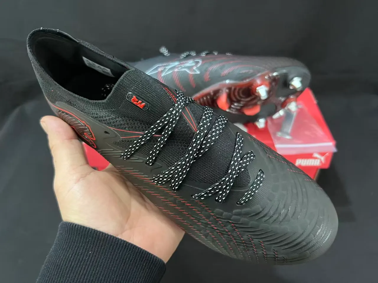 Puma Future Z Noir Rouge Terrain Firme Chaussures de Football 12