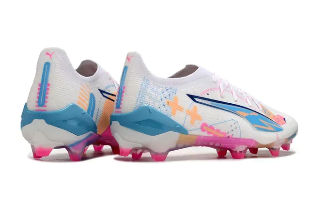 Puma Future Z White Multicolor Low-Cut Knit Upper Asymmetrical Lacing Firm-Ground Soccer Shoes 5