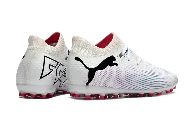 Puma Future Z Chaussures de football turf blanc et rose avec upper maille col bas 5