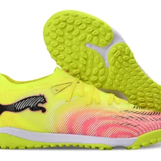 Puma Future Z Yellow Pink Low-Cut Gradient Upper Turf Soccer Shoes