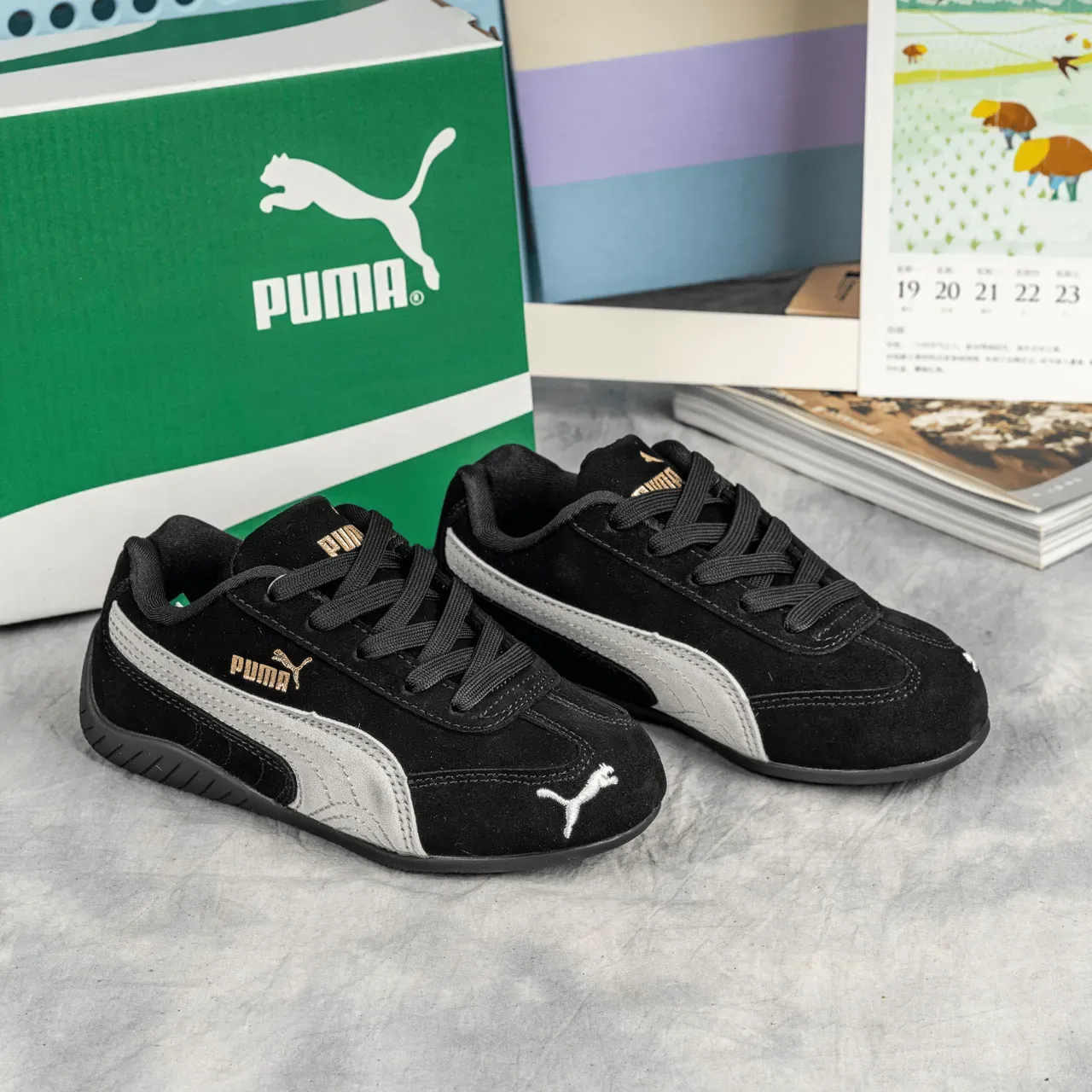Puma Speedcat Sneakers Lifestyle Noirs et Blancs 14