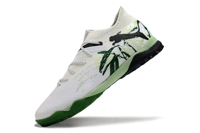 Puma White Green Knit Upper Sock-Fit Collar Sneakers 3