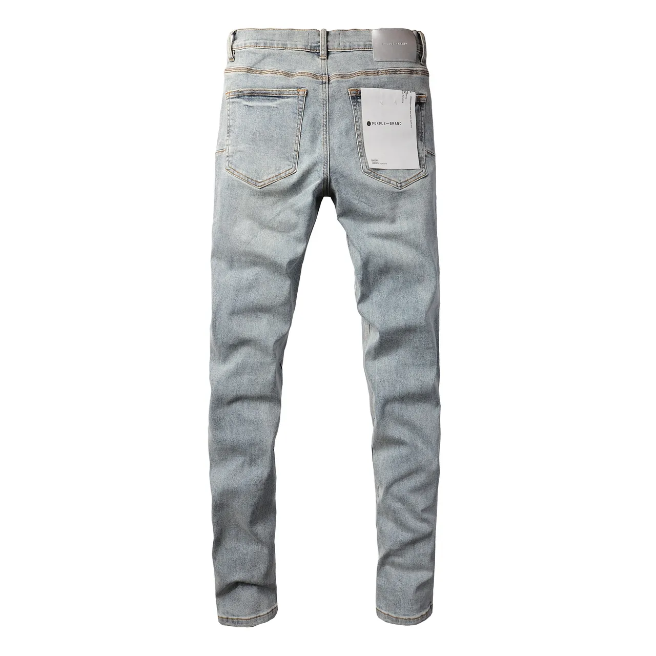 Purple Brand Holographic Light-Wash Slim-Fit Jeans 2