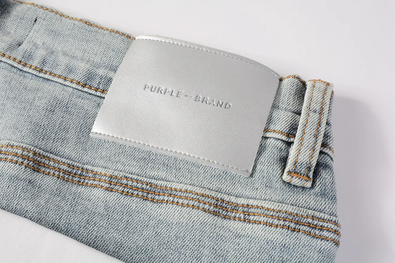 Purple Brand Holographic Light-Wash Slim-Fit Jeans 6