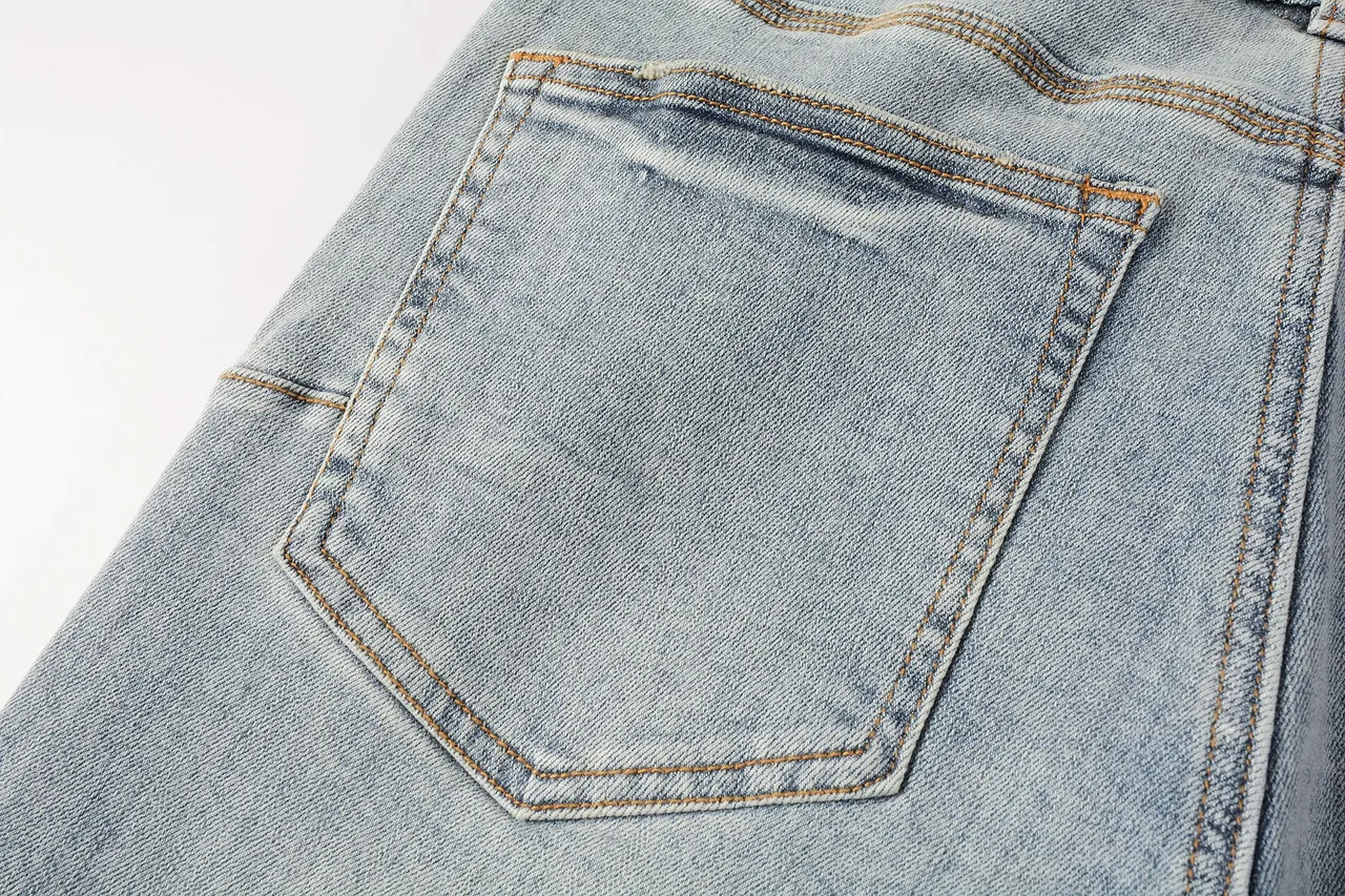 Purple Brand Holographic Light-Wash Slim-Fit Jeans 7