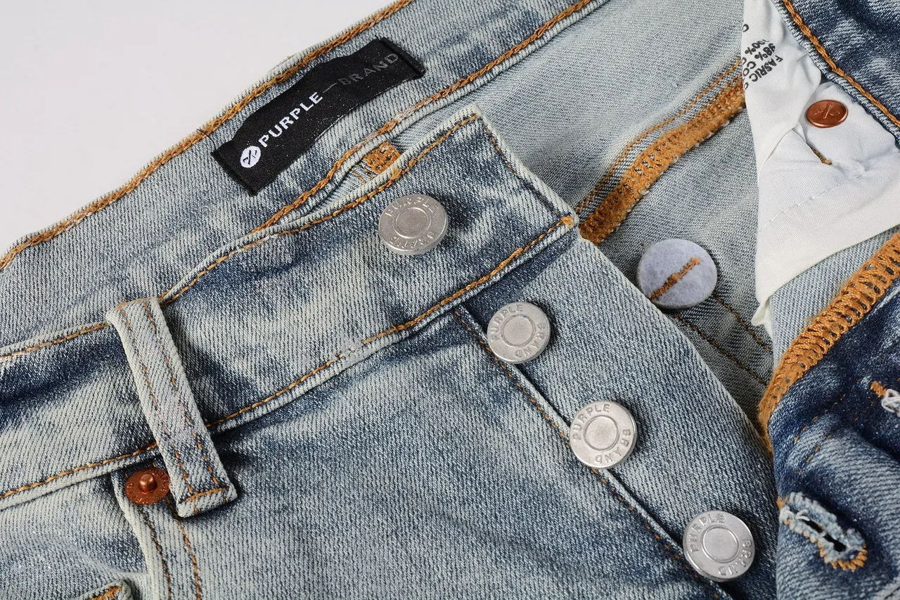 Purple Brand Holographic Light-Wash Slim-Fit Jeans 12