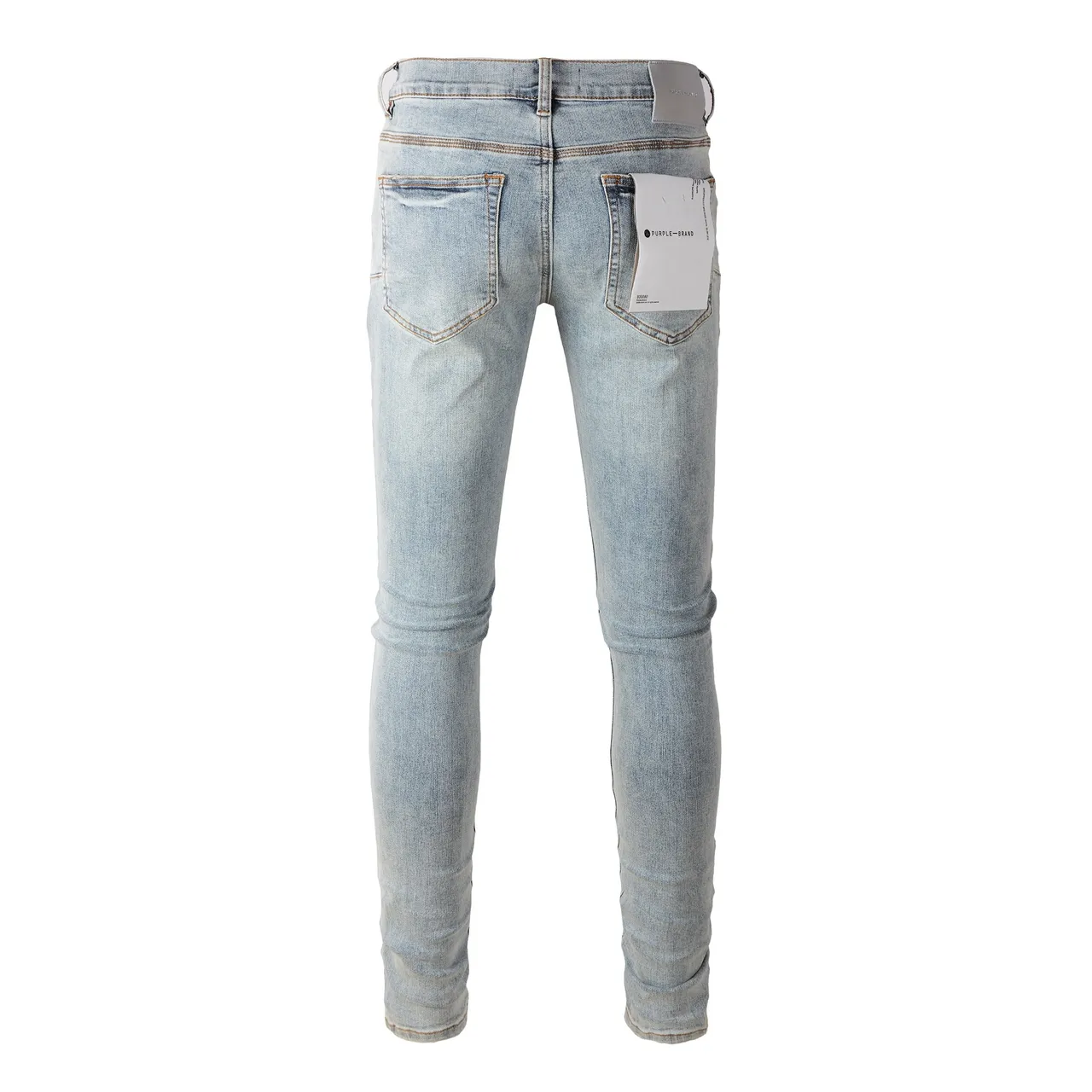 Purple Brand Holographic Light-Wash Slim-Fit Jeans 16