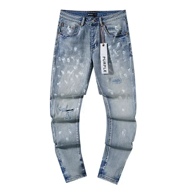 Purple Brand Light-Wash Paint-Splatter Distressed Jeans 2