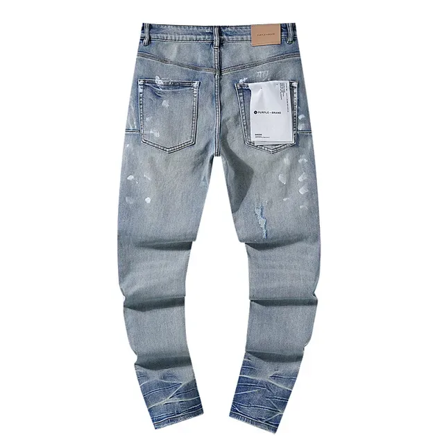 Purple Brand Light-Wash Paint-Splatter Distressed Jeans 3