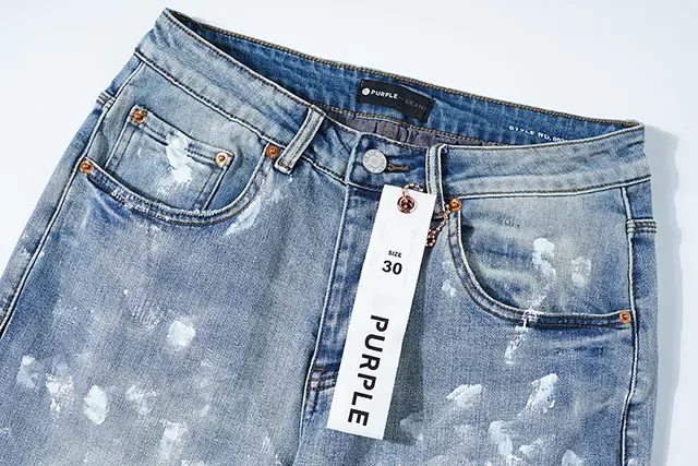 Purple Brand Light-Wash Paint-Splatter Distressed Jeans 4