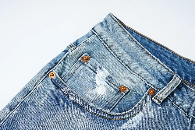 Purple Brand Light-Wash Paint-Splatter Distressed Jeans 14