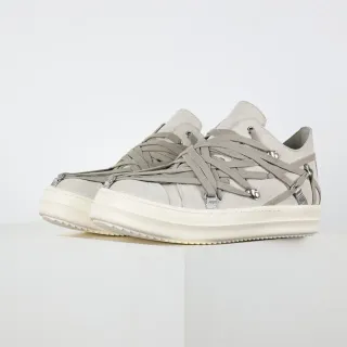 Rick Owens Geobasket Gray Suede Webbed Strap Lifestyle Sneakers