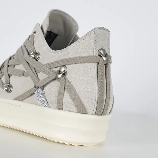 Rick Owens Geobasket Gray Suede Webbed Strap Lifestyle Sneakers 4
